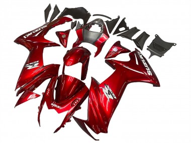 Billigste Suzuki GSXR 600 / GSXR 750 Motorrad Verkleidung 2011-2024 - Rot Weiss Aufkleber