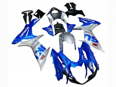 Billigste Suzuki GSXR 600 / GSXR 750 Motorrad Verkleidung 2011-2024 - Blau Silber Ecstar