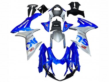 Billigste Suzuki GSXR 600 / GSXR 750 Motorrad Verkleidung 2011-2024 - Blau Silber Ecstar