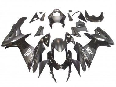 Billigste Suzuki GSXR 600 / GSXR 750 Motorrad Verkleidung 2011-2024 - Matt Schwarz Glanzendes Schwarz Weiss Aufkleber