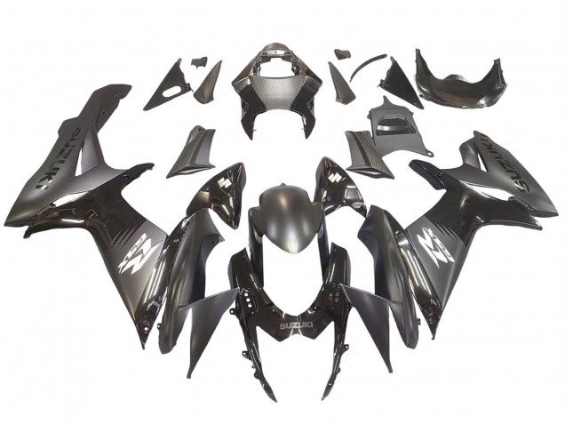 Billigste Suzuki GSXR 600 / GSXR 750 Motorrad Verkleidung 2011-2024 - Matt Schwarz Glanzendes Schwarz Weiss Aufkleber