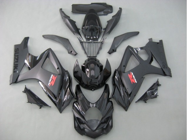 Billigste Suzuki GSXR 1000 Motorrad Verkleidung 2007-2008 - Matt Schwarz Glanzendes Schwarz