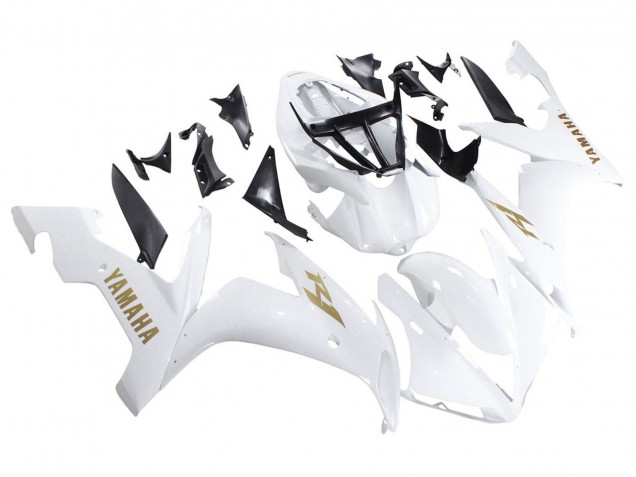 Billigste Yamaha YZF 1000 R1 Motorrad Verkleidung 2004-2006 - Weiss Gold Aufkleber