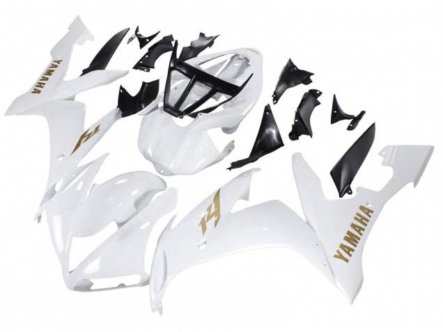 Billigste Yamaha YZF 1000 R1 Motorrad Verkleidung 2004-2006 - Weiss Gold Aufkleber