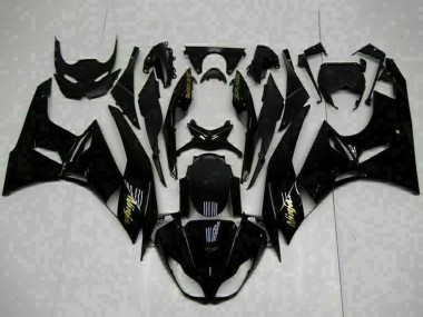 Billigste Kawasaki ZX6R Motorrad Verkleidung 2009-2012 - Glanzendes Schwarz Gold Ninja