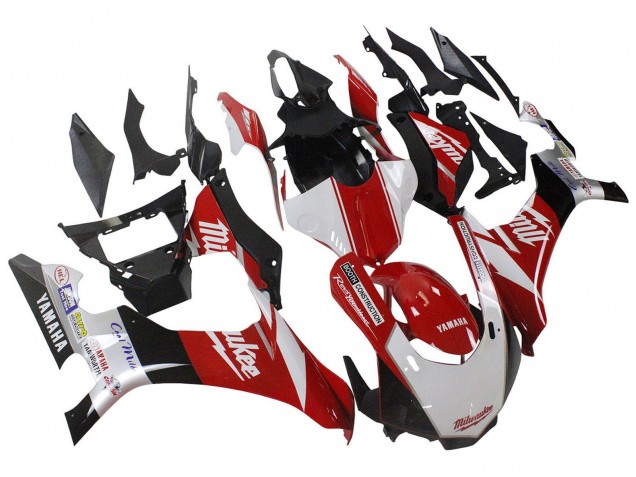 Billigste Yamaha YZF 1000 R1 Motorrad Verkleidung 2020-2025 - Weiss Rot Schwarz Milwaukee