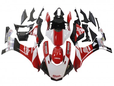 Billigste Yamaha YZF 1000 R1 Motorrad Verkleidung 2020-2025 - Weiss Rot Schwarz Milwaukee