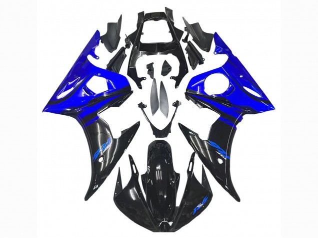 Billigste Yamaha YZF R6S Motorrad Verkleidung 2006-2009 - Blau Glanzendes Schwarz