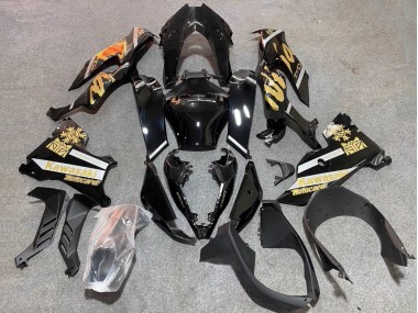 Billigste Kawasaki ZX10R Motorrad Verkleidung 2021-2025 - Glanzendes Schwarz Gold Elf Schnee