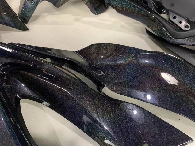 Billigste Kawasaki ZX6R Motorrad Verkleidung 2019-2022 - Schwarz Regenbogen