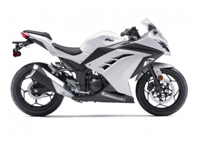 Billigste Kawasaki EX300 Motorrad Verkleidung 2013-2024 - Weiss Schwarz
