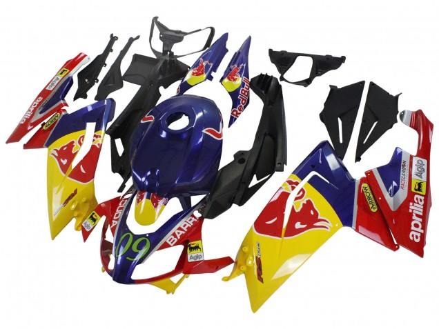 Billigste Aprilia RS125 Motorrad Verkleidung 2006-2011 - Gelb Dunkel Blau Red Bull