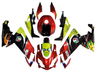 Billigste Aprilia RS4 50 125 Motorrad Verkleidung 2012-2018 - Rot Gelb Glanzendes Schwarz Hai