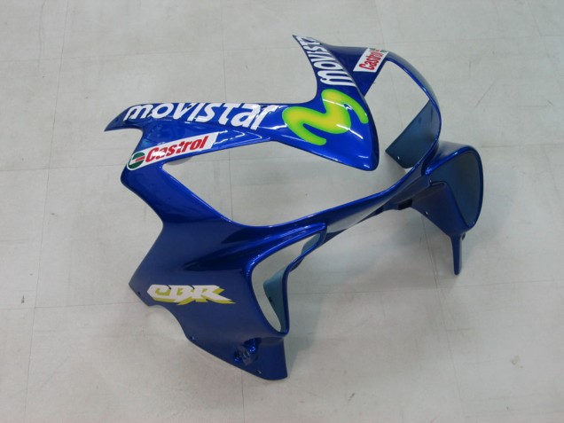 Billigste Honda CBR600 F4i Motorrad Verkleidung 2004-2007 - Blau Gelb Grun MoviStar