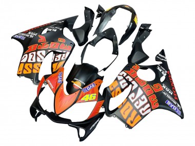 Billigste Honda CBR600 F4i Motorrad Verkleidung 2004-2007 - Matt Schwarz Orange Rossi