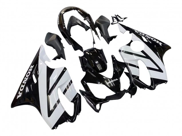 Billigste Honda CBR600 F4i Motorrad Verkleidung 2004-2007 - Weiss Glanzendes Schwarz