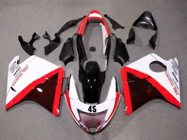 Billigste Honda CBR1100XX Blackbird Motorrad Verkleidung 1996-2007 - Weiss Rot Glanzendes Schwarz