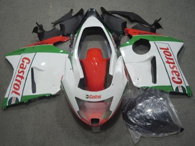 Billigste Honda CBR1100XX Blackbird Motorrad Verkleidung 1996-2007 - Weiss Rot Grun Castrol