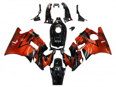 Billigste Honda CBR600 F2 Motorrad Verkleidung 1991-1994 - Orange Glanzendes Schwarz