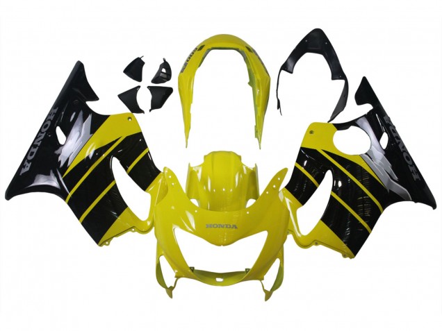 Billigste Honda CBR600 F4 Motorrad Verkleidung 1999-2000 - Gelb Glanzendes Schwarz
