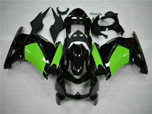 Billigste Kawasaki EX250 Motorrad Verkleidung 2008-2012 - Glanzendes Schwarz Grun