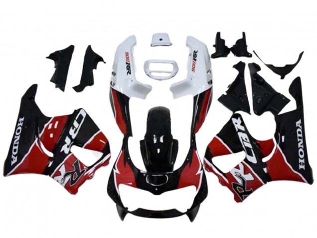 Billigste Honda CBR900RR 893 Motorrad Verkleidung 1996-1997 - Weiss Rot Glanzendes Schwarz
