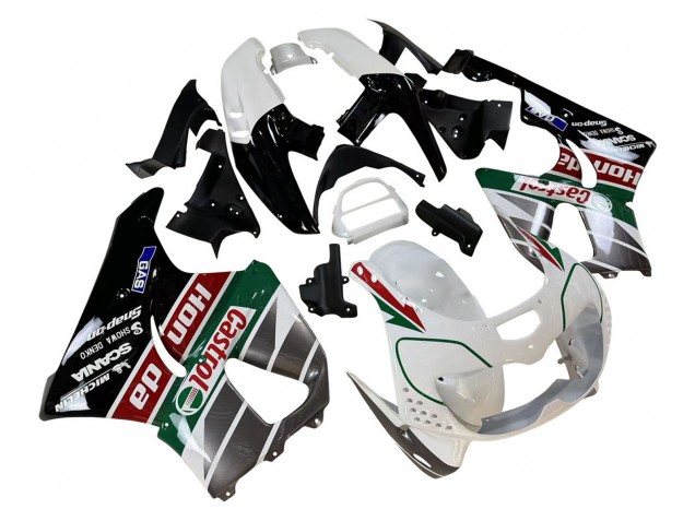 Billigste Honda CBR900RR 893 Motorrad Verkleidung 1996-1997 - Weiss Grun Grau Glanzendes Schwarz Castrol