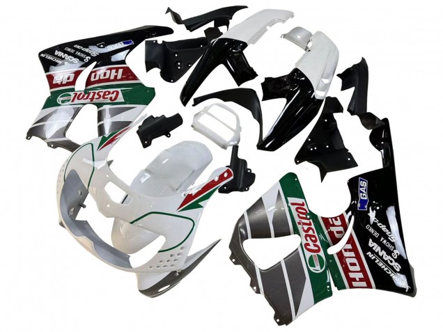 Billigste Honda CBR900RR 893 Motorrad Verkleidung 1996-1997 - Weiss Grun Grau Glanzendes Schwarz Castrol