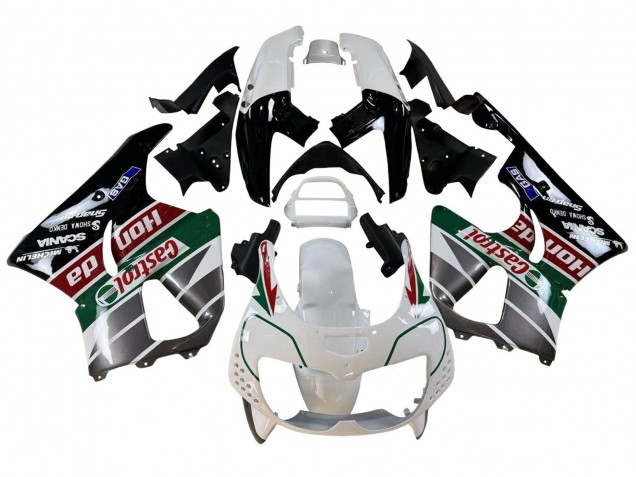 Billigste Honda CBR900RR 893 Motorrad Verkleidung 1996-1997 - Weiss Grun Grau Glanzendes Schwarz Castrol