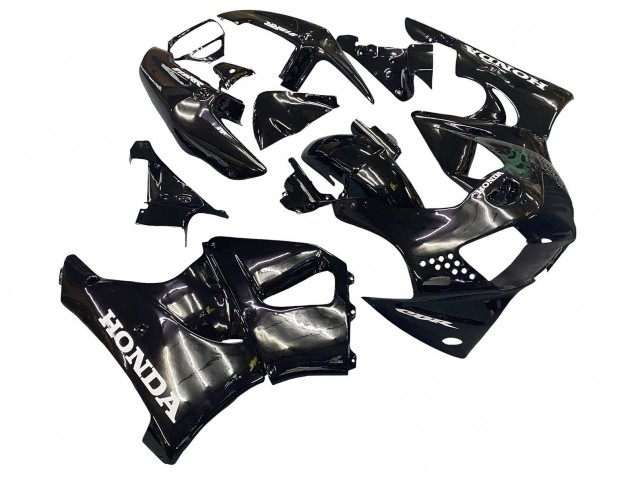 Billigste Honda CBR900RR 919 Motorrad Verkleidung 1998-1999 - Glanzendes Schwarz Weiss Aufkleber