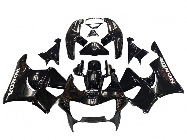 Billigste Honda CBR900RR 919 Motorrad Verkleidung 1998-1999 - Glanzendes Schwarz Weiss Aufkleber