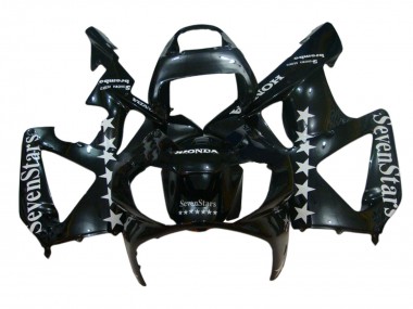 Billigste Honda CBR900RR 929 Motorrad Verkleidung 2000-2001 - Glanzendes Schwarz Weiss SevenStars