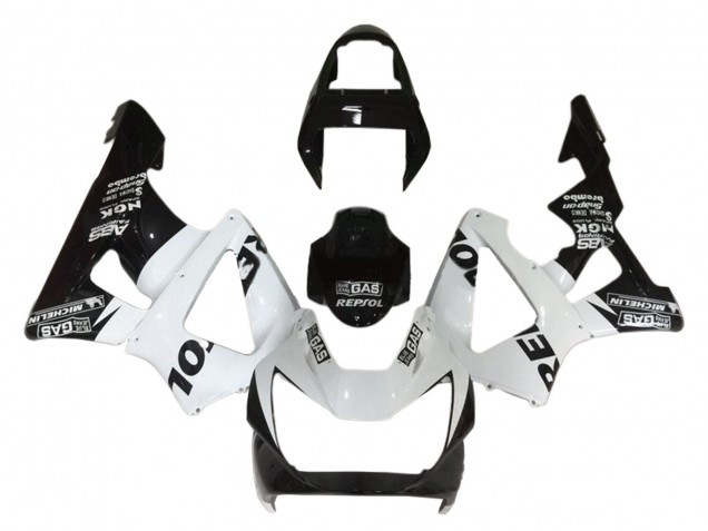Billigste Honda CBR900RR 929 Motorrad Verkleidung 2000-2001 - Weiss Glanzendes Schwarz Repsol