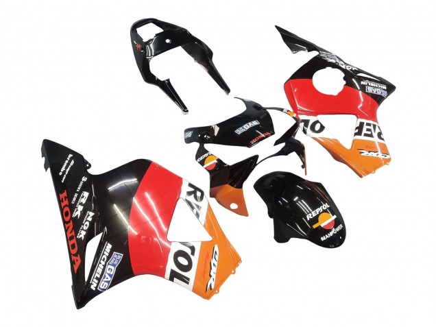 Billigste Honda CBR900RR 954 Motorrad Verkleidung Kit 2002-2003 - Orange Weiss Rot Glanzendes Schwarz Repsol
