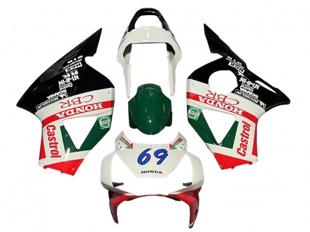Billigste Honda CBR900RR 954 Motorrad Verkleidung 2002-2003 - Weiss Rot Grun Glanzendes Schwarz Castrol