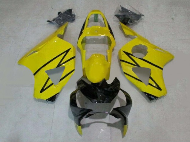 Billigste Honda CBR900RR 954 Motorrad Verkleidung 2002-2003 - Gelb Glanzendes Schwarz