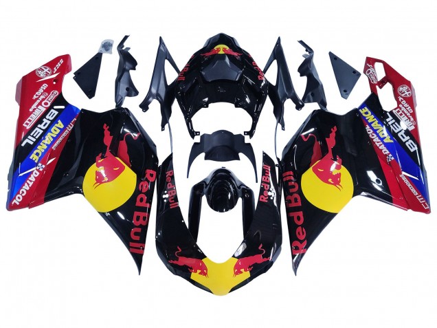 Billigste Ducati 848/1098/1198 Motorrad Verkleidung 2007-2014 - Glanzendes Schwarz Gelb Blau Red Bull