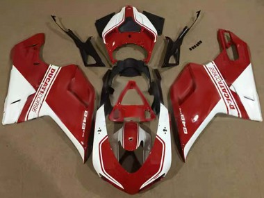 Billigste Ducati 848 Motorrad Verkleidung 2007-2014 - Weiss Rot Corse