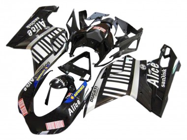 Billigste Ducati 1098 Motorrad Verkleidung 2007-2014 - Silber Glanzendes Schwarz Alice Sundisk