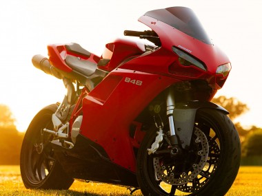 Billigste Ducati 848 Motorrad Verkleidung 2007-2014 - Rot Glanzendes Schwarz