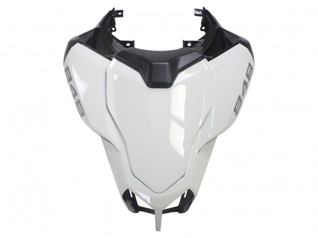 Billigste Ducati 848/1098/1198 Motorrad Verkleidung 2007-2014 - Weiss Glanzendes Schwarz Corse