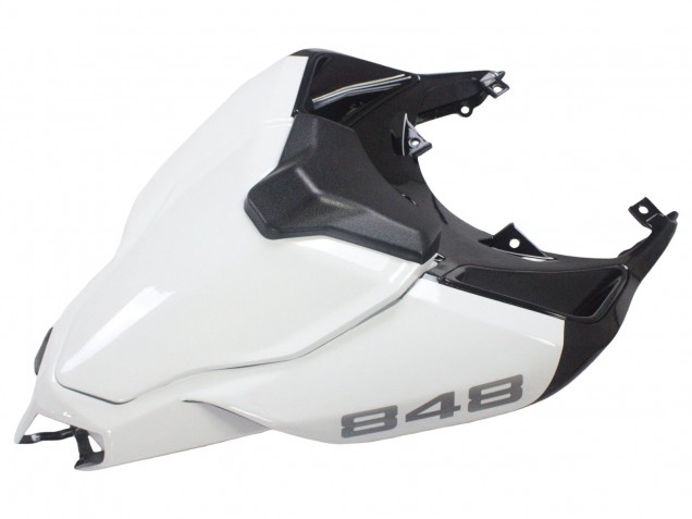 Billigste Ducati 848/1098/1198 Motorrad Verkleidung 2007-2014 - Weiss Glanzendes Schwarz Corse