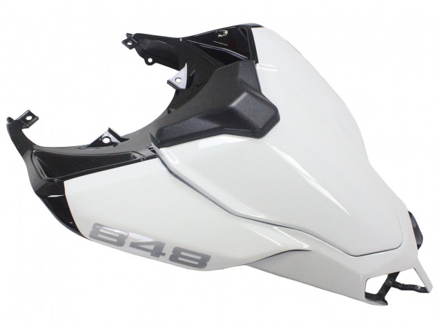 Billigste Ducati 848/1098/1198 Motorrad Verkleidung 2007-2014 - Weiss Glanzendes Schwarz Corse