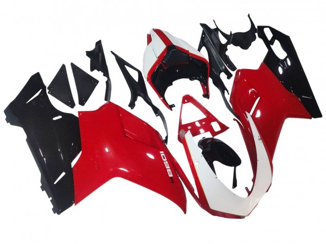 Billigste Ducati 1098 Motorrad Verkleidung 2007-2014 - Weiss Rot Glanzendes Schwarz