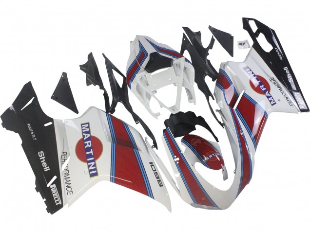 Billigste Ducati 1098 Motorrad Verkleidung 2007-2014 - Weiss Rot Blau Glanzendes Schwarz Martini
