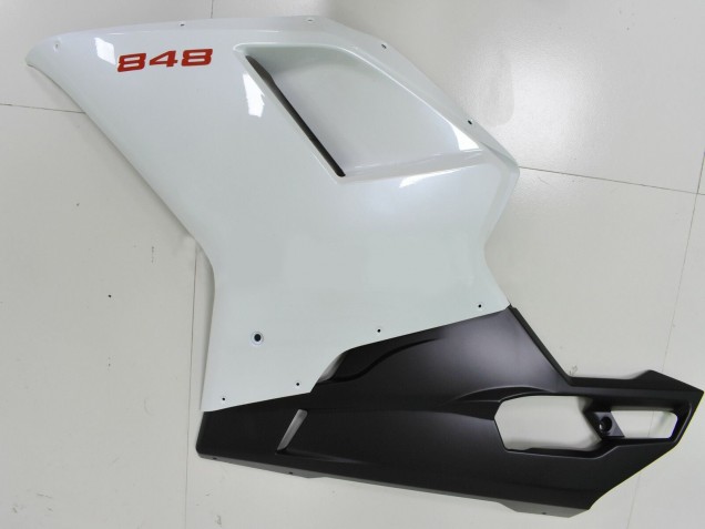 Billigste Ducati 848 Motorrad Verkleidung 2007-2014 - Weiss Matt Schwarz