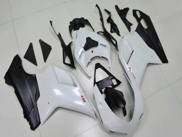 Billigste Ducati 848 Motorrad Verkleidung 2007-2014 - Weiss Matt Schwarz