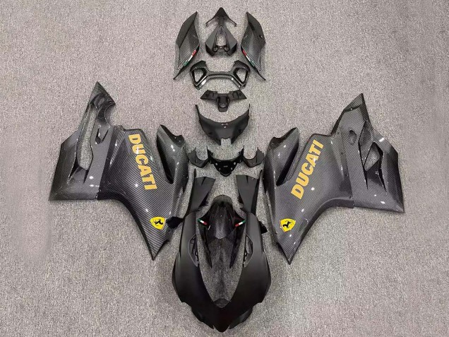 Billigste Ducati Panigale 899/1199 Motorrad Verkleidung 2011-2014 - Schwarzer Carbonfaser Stil