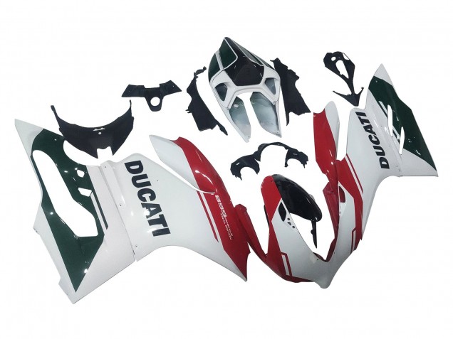 Billigste Ducati Panigale 899 Motorrad Verkleidung 2011-2014 - Weiss Rot Glanzendes Schwarz