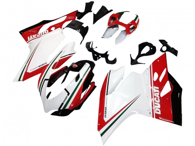 Billigste Ducati 1199 Motorrad Verkleidung 2011-2014 - Weiss Rot Grun Glanzendes Schwarz